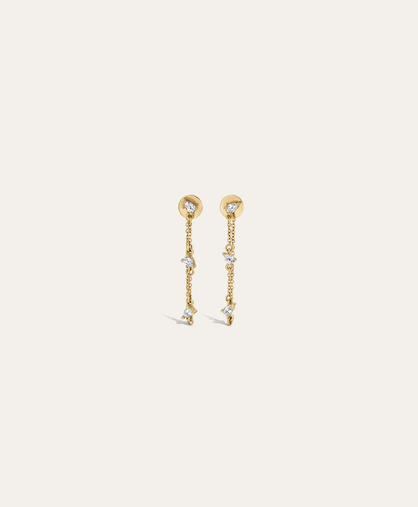 Diamond Pear Chain Drop Earrings sold by Adina Reyter