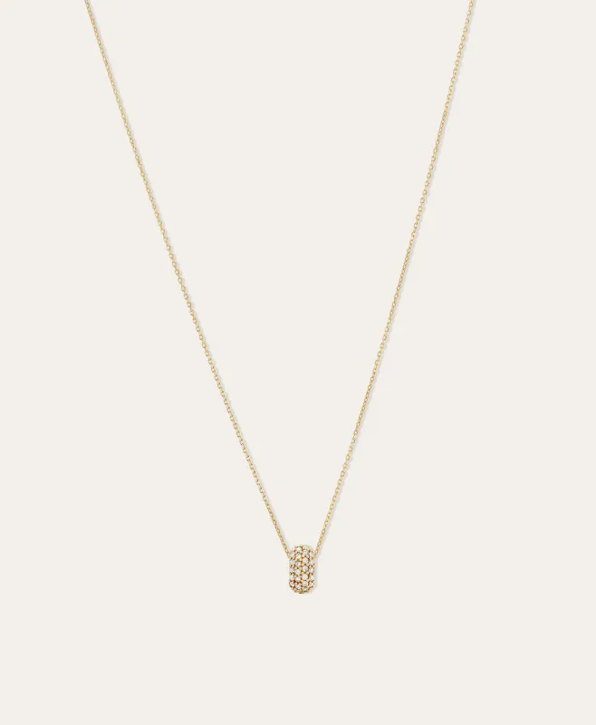 Pavé Diamond Mini Bead Necklace sold by Adina Reyter