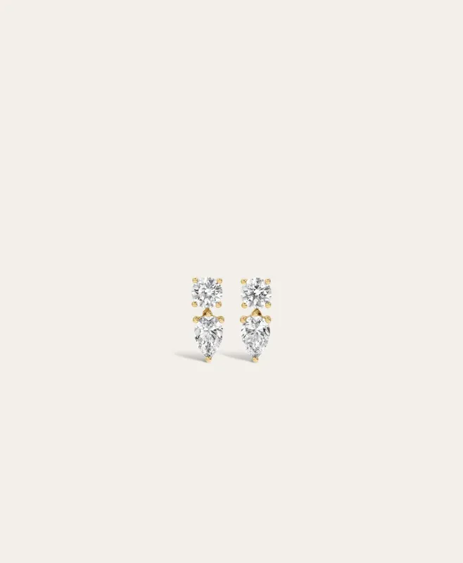 Diamond Pear Drop Earrings made by Adina Reyter