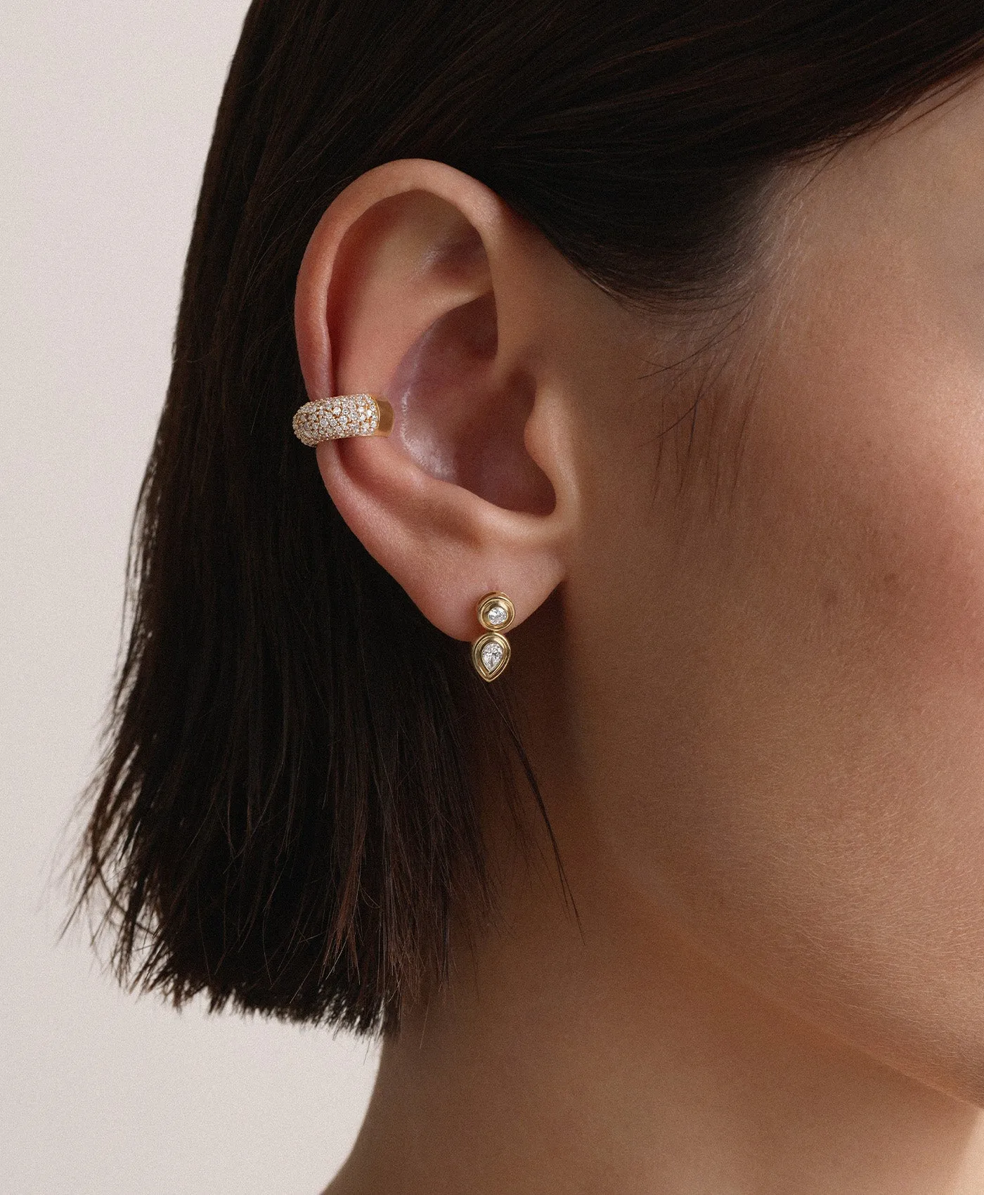 Groovy Diamond Pear Drop Earrings sold by Adina Reyter product image thumbnail 2