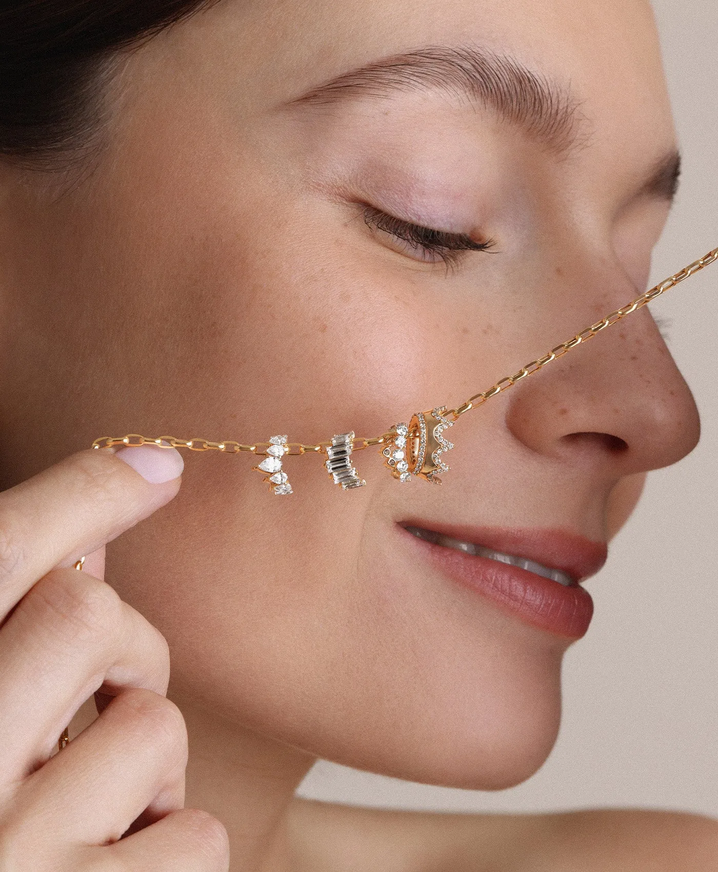 Diamond Baguette Tiara Big Bead sold by Adina Reyter product image thumbnail 2