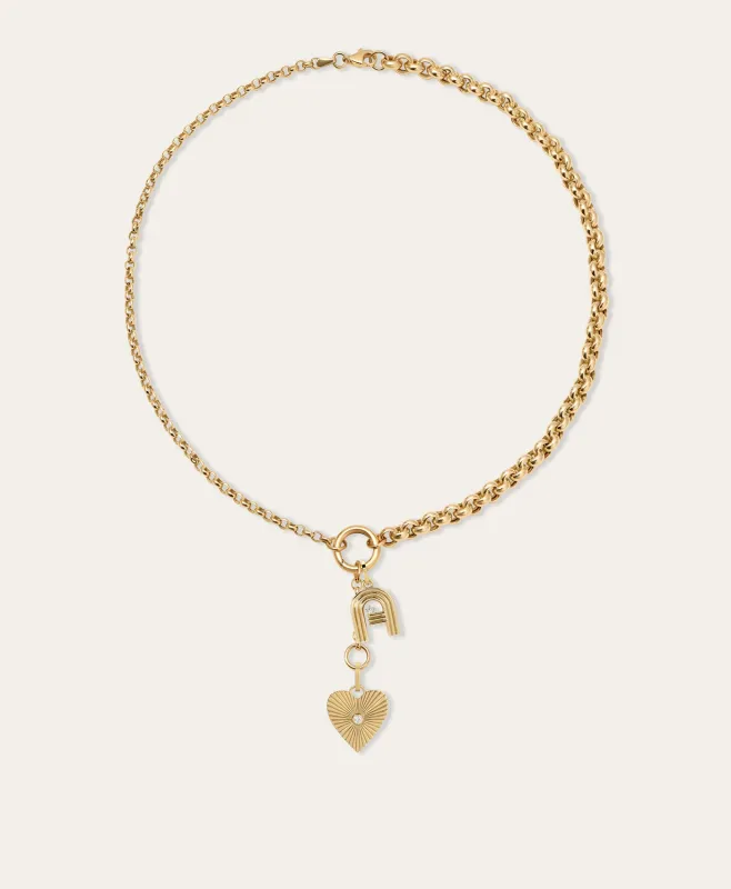 Groovy Diamond Love Rays Initial Charm Necklace sold by Adina Reyter