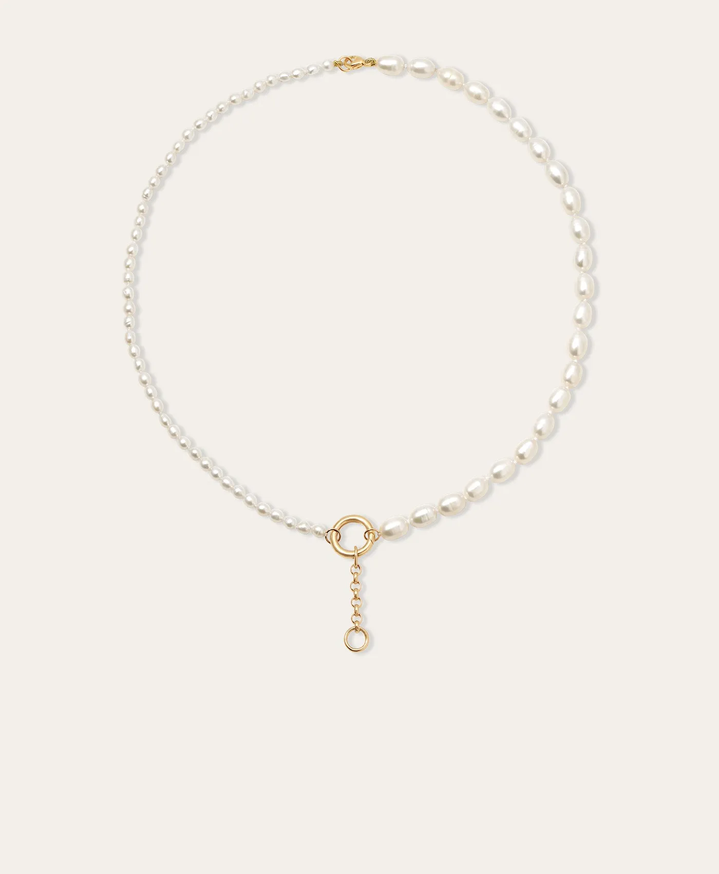 Half & Half Pearl Lariat Necklace sold by Adina Reyter