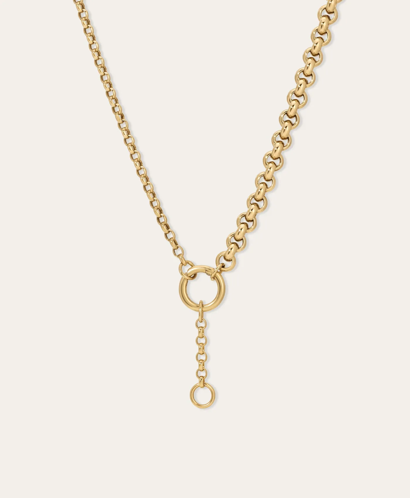 Half & Half Rolo Chain Lariat Necklace sold by Adina Reyter product image thumbnail 2