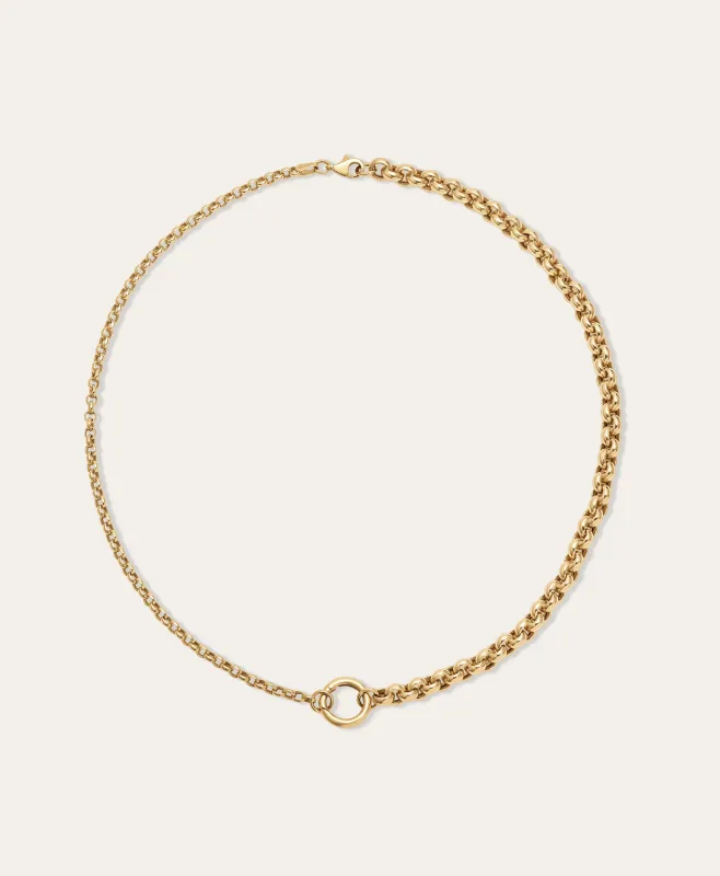 Half & Half Rolo Chain Necklace sold by Adina Reyter