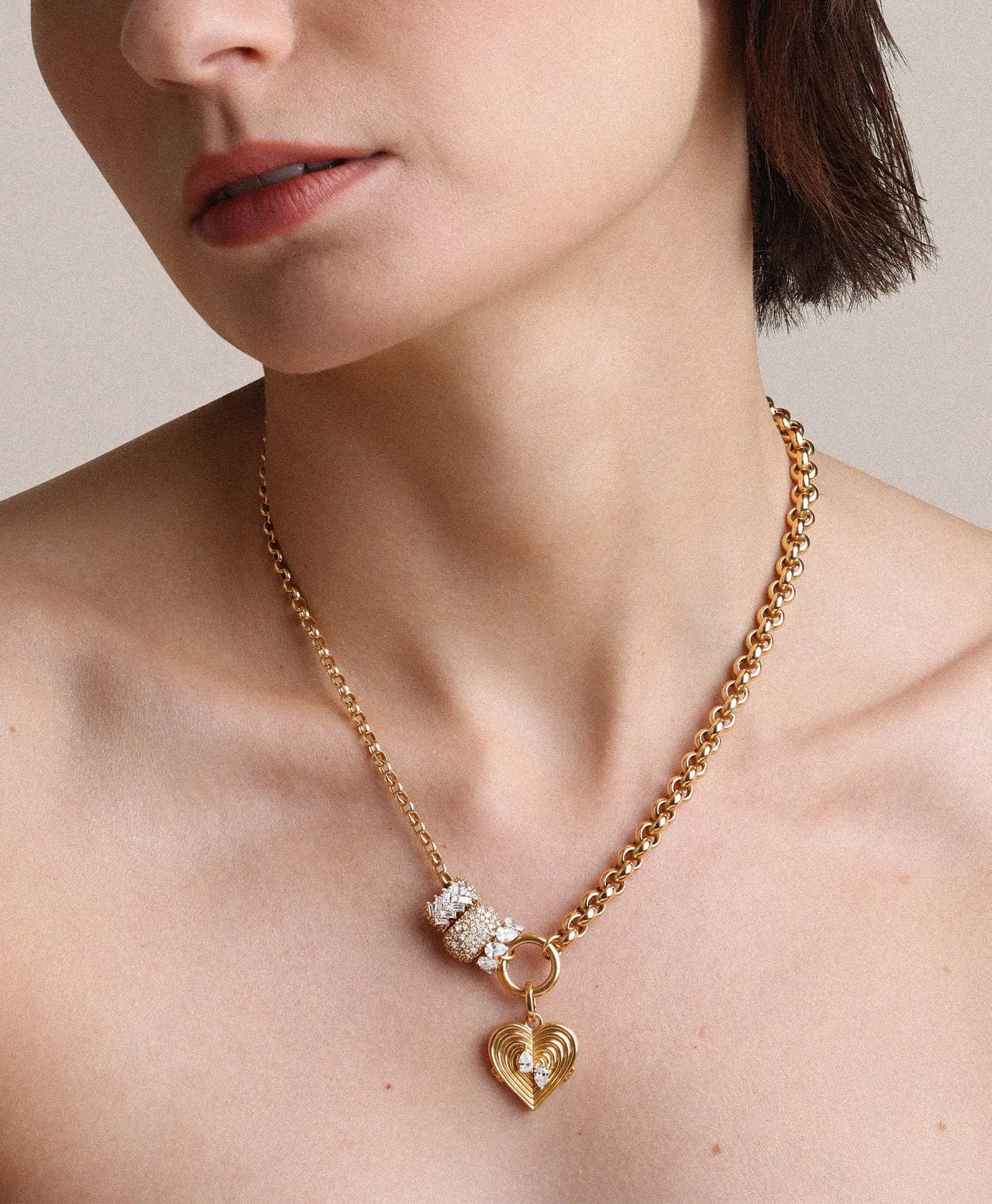 Half & Half Rolo Chain Necklace sold by Adina Reyter product image thumbnail 2