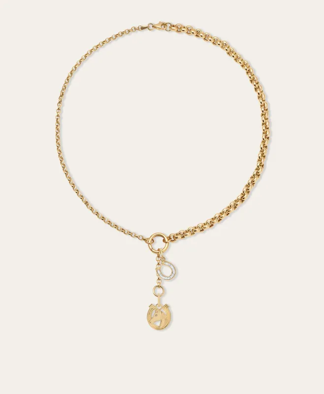 Twice as Lucky Diamond Charm Necklace made by Adina Reyter