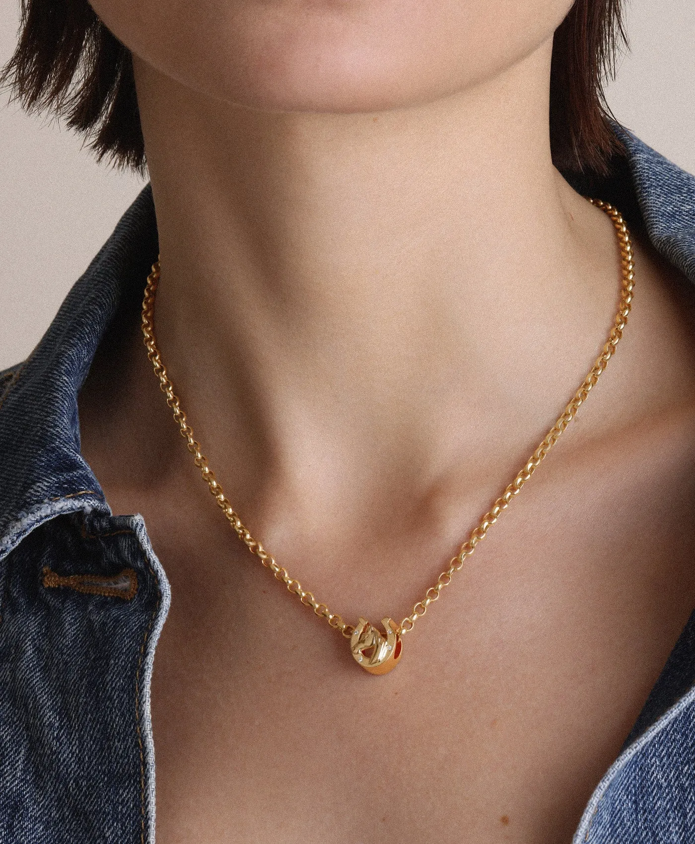 Diamond Horse Head Big Bead Necklace sold by Adina Reyter product image thumbnail 2