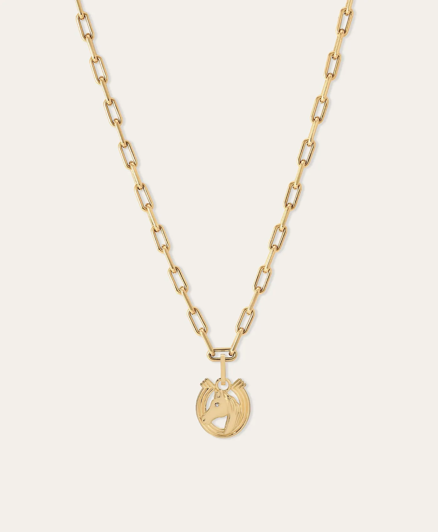 Groovy Diamond Horse Head Charm Necklace sold by Adina Reyter