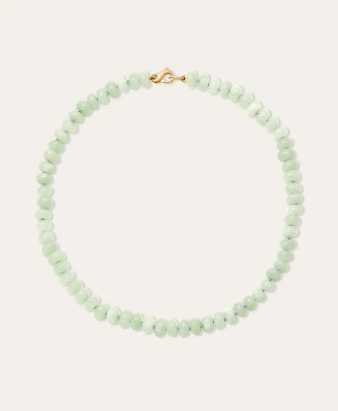 Matcha Latte Gemstone Necklace made by Adina Reyter