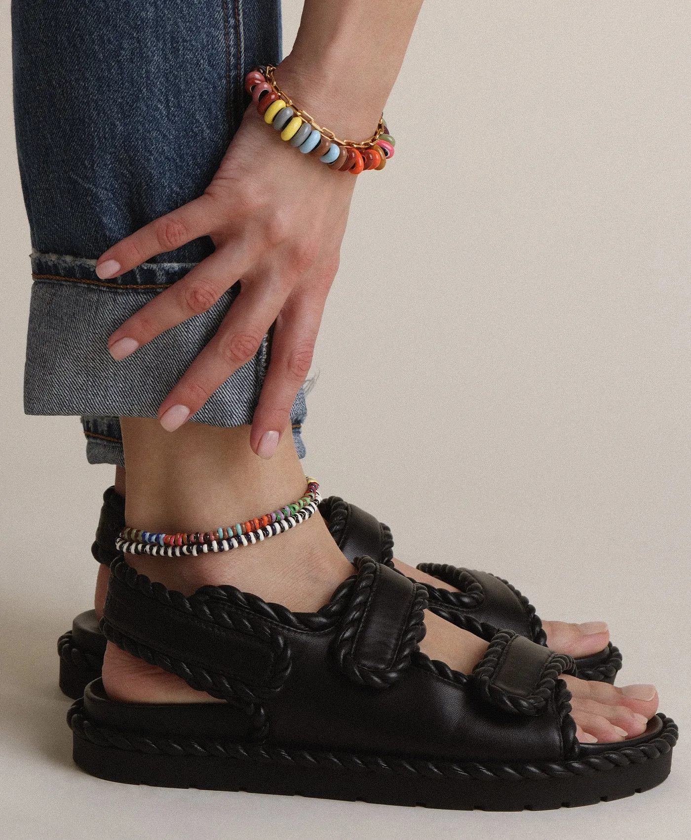 Runway Stripes Mini Bead Anklet sold by Adina Reyter product image thumbnail 3
