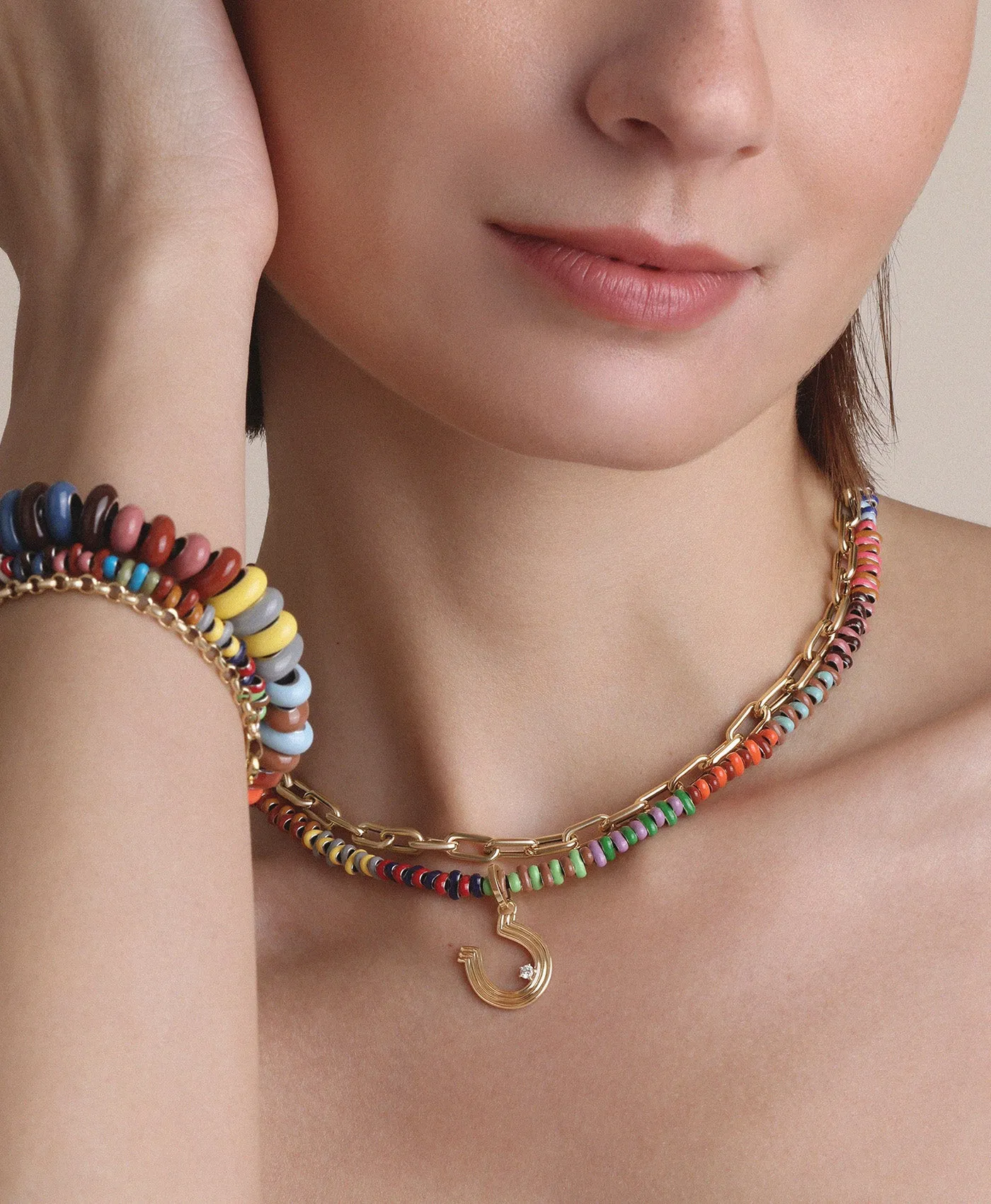 Runway Stripes Mini Bead Necklace sold by Adina Reyter product image thumbnail 2