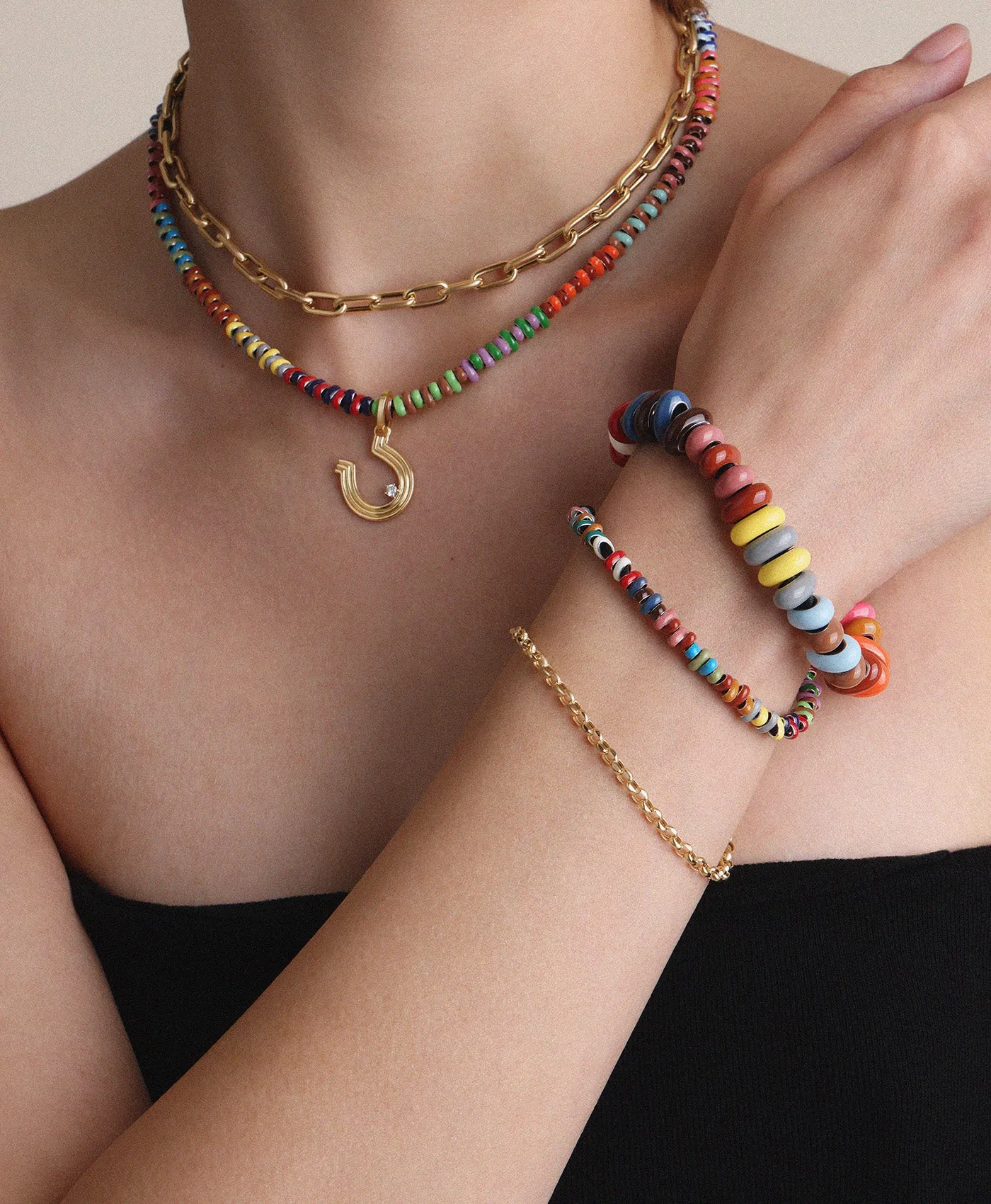 Runway Stripes Mini Bead Necklace sold by Adina Reyter product image thumbnail 4