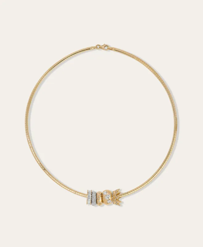 Catherine Omega Diamond Big Bead Necklace made by Adina Reyter