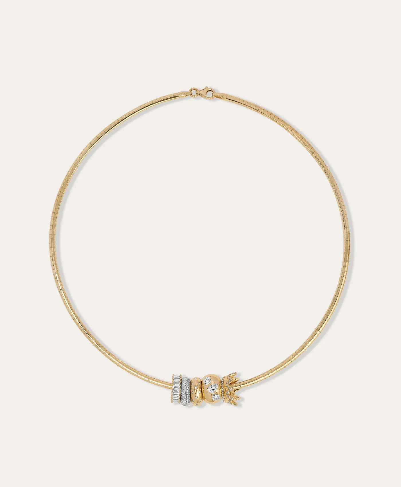 Catherine Omega Diamond Big Bead Necklace sold by Adina Reyter