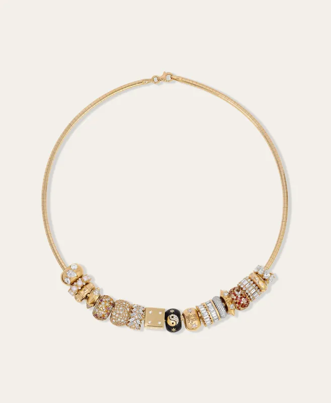 Adina Omega Diamond Big Bead Necklace made by Adina Reyter