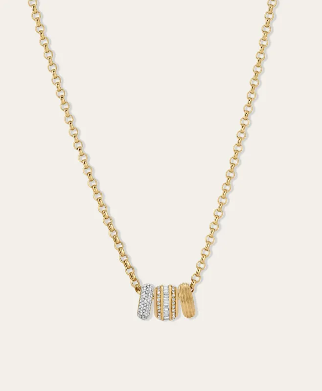 Martine Diamond Trio Big Bead Necklace made by Adina Reyter