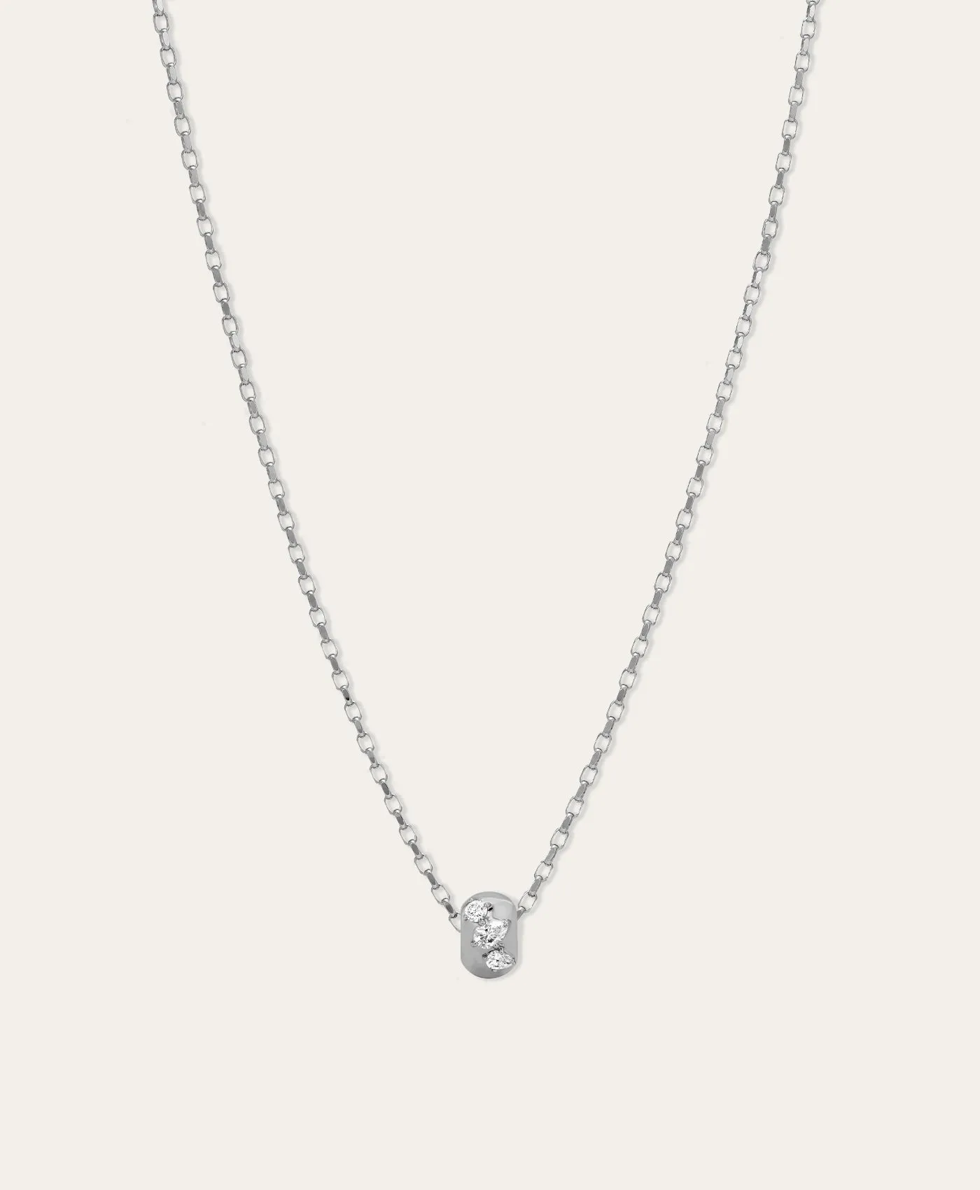 Diamond Pear Cluster Big Bead Necklace on 2mm Italian Chain sold by Adina Reyter