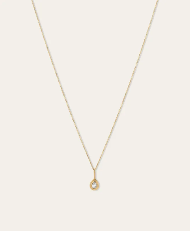 Groovy Diamond Teardrop Mini Charm Necklace made by Adina Reyter