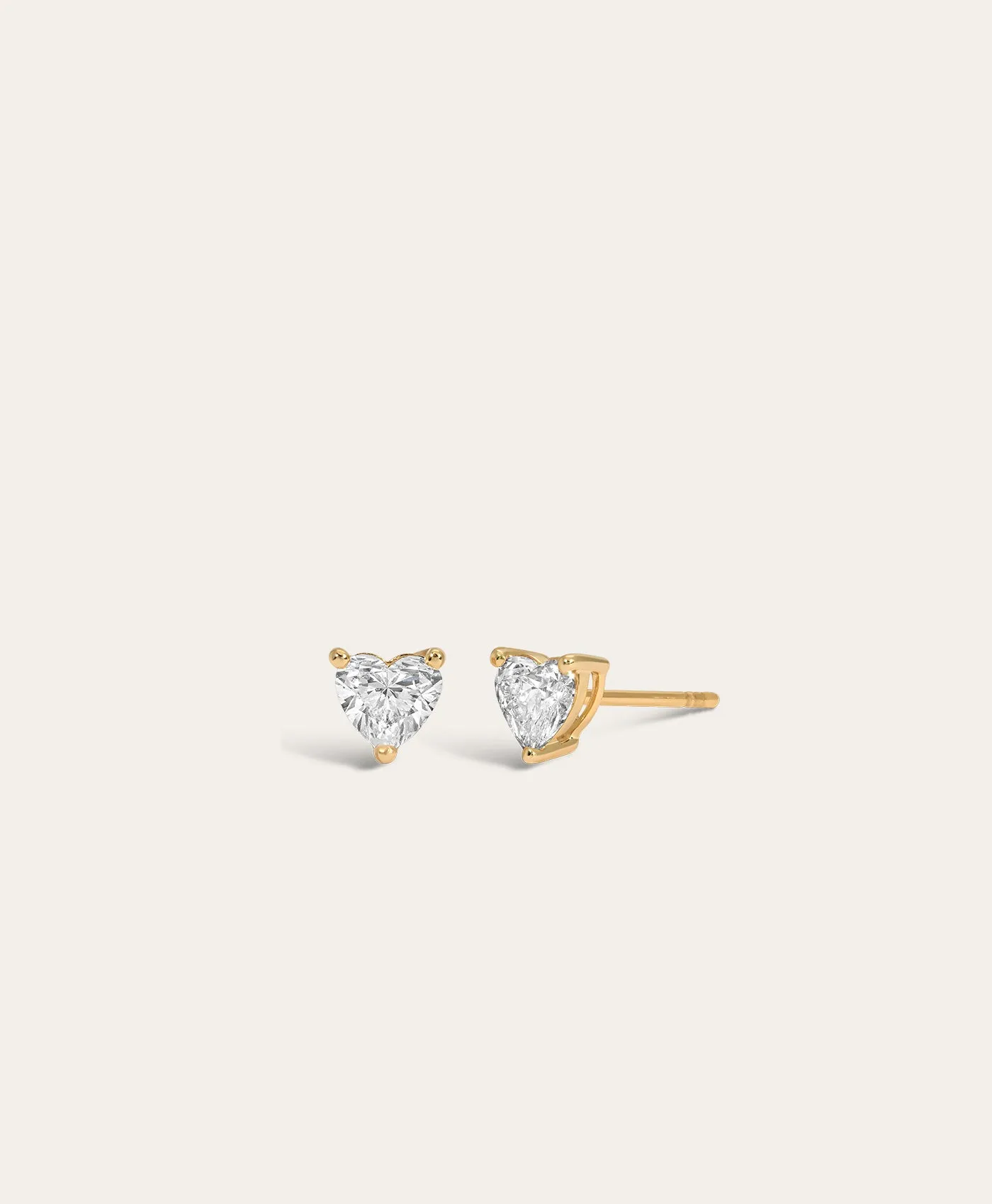 Diamond Heart Stud Earrings sold by Adina Reyter product image thumbnail 3