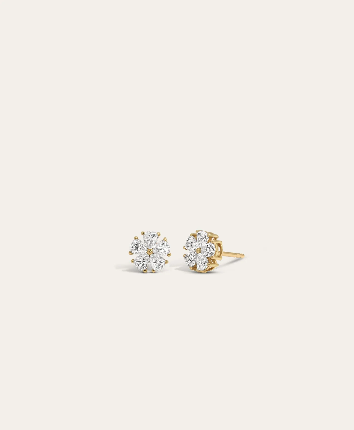 Diamond Flower Stud Earrings sold by Adina Reyter product image thumbnail 3