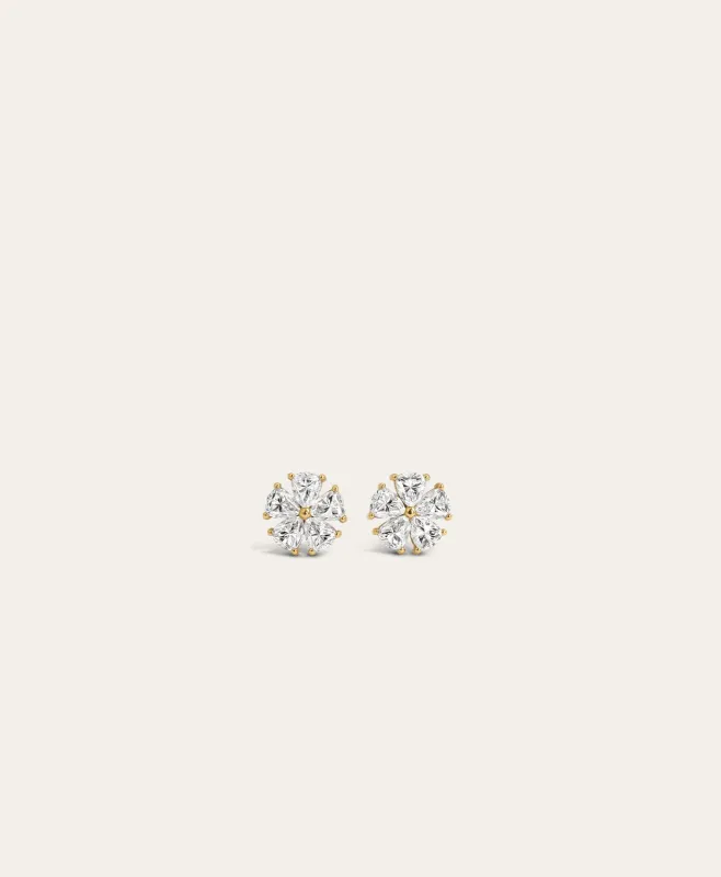 Diamond Flower Stud Earrings made by Adina Reyter