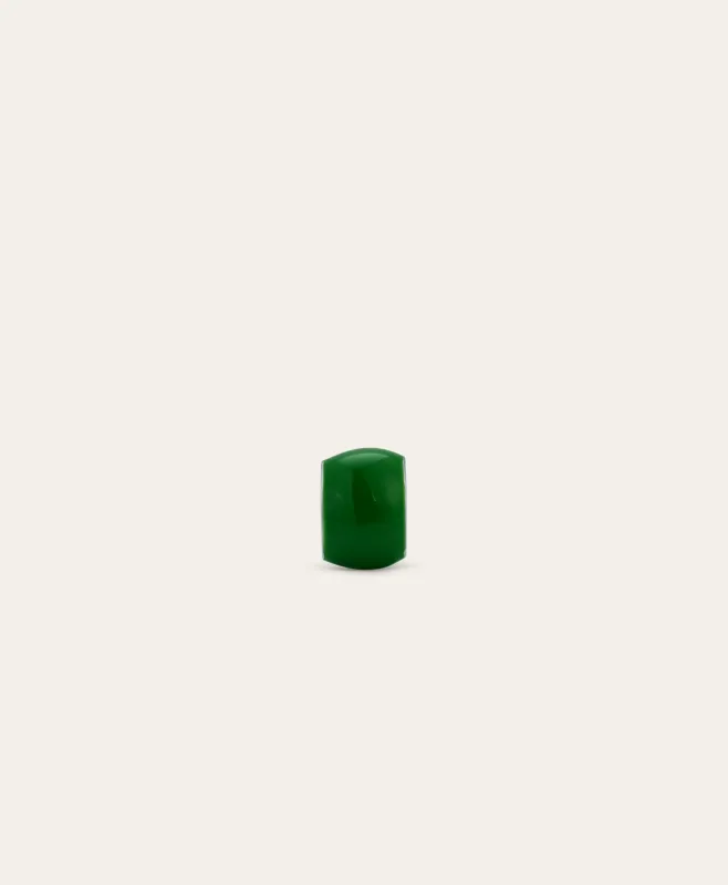 Wide Kelley Green Enamel Mini Bead made by Adina Reyter