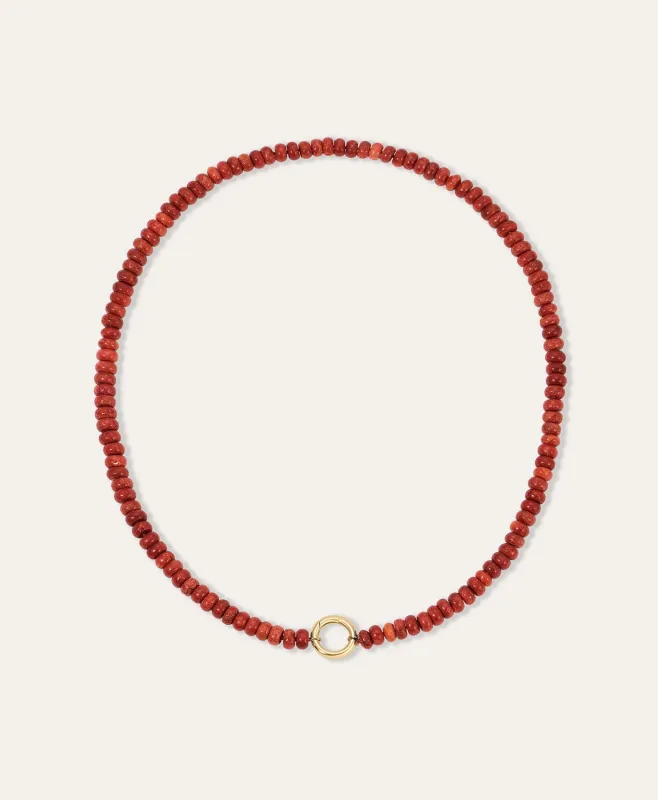 Charm Enhancing Coral Gemstone Necklace made by Adina Reyter