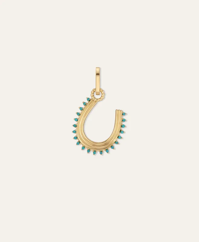 Groovy Turquoise Horseshoe Hinged Charm made by Adina Reyter