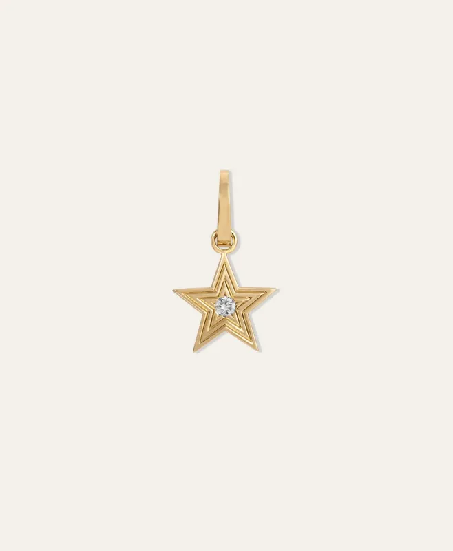 Groovy Diamond Western Star Hinged Charm made by Adina Reyter