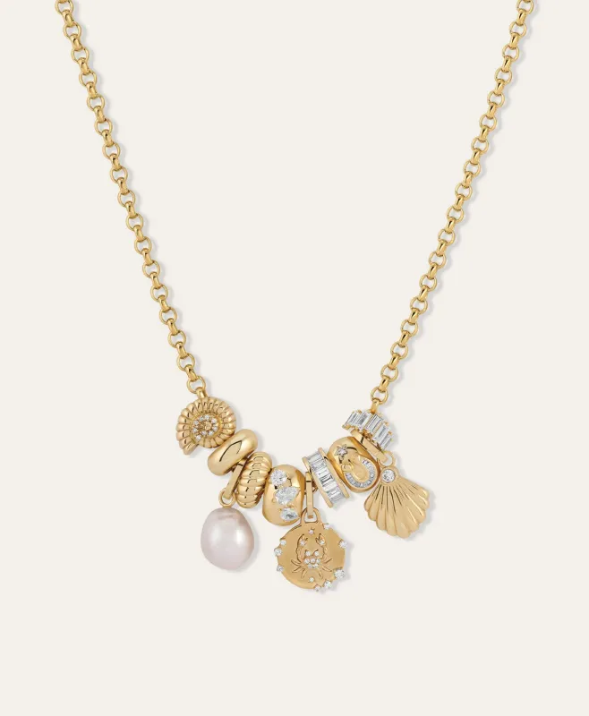 She Sells Seashells Diamond Charm Necklace made by Adina Reyter
