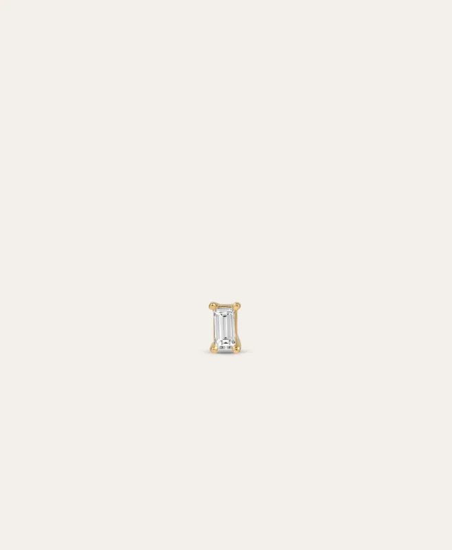 Baguette Diamond Backless Piercing Earring made by Adina Reyter
