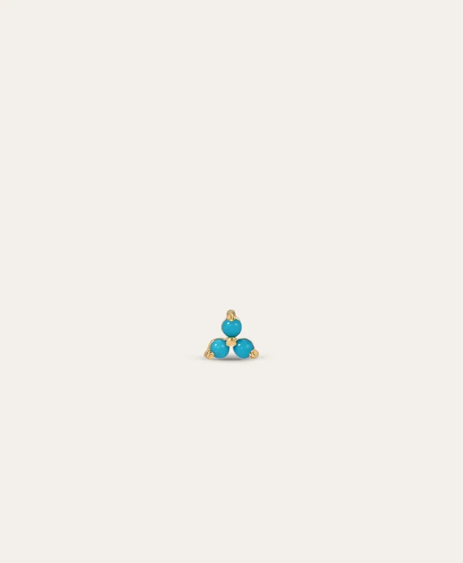 Turquoise Cluster Backless Piercing Earring made by Adina Reyter