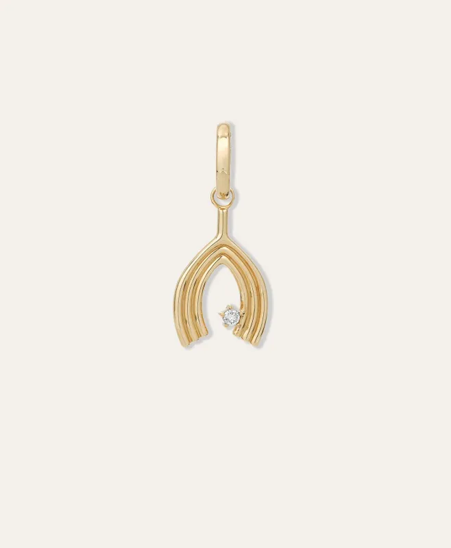 Groovy Large Diamond Wishbone Hinged Charm made by Adina Reyter