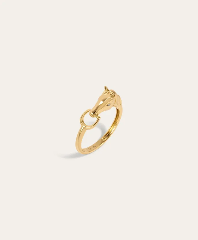One of a Kind Horse Head Ring, Size 6 made by Adina Reyter