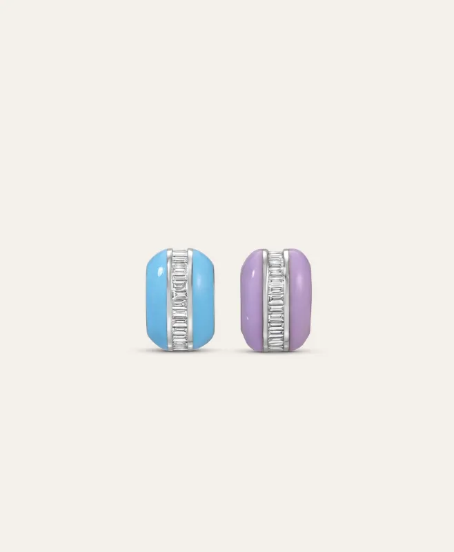 One of a Kind Channel-Set Baguette Diamond and Enamel Big Bead Pack made by Adina Reyter