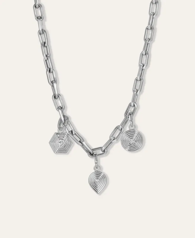One of a Kind Groovy Diamond Geometric Charm Necklace made by Adina Reyter