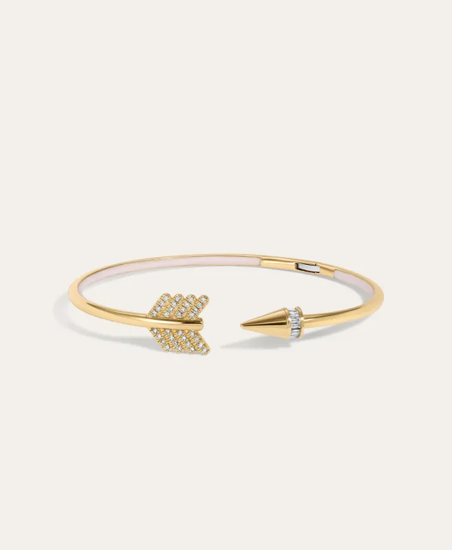 One of a Kind Diamond Arrow Bangle made by Adina Reyter
