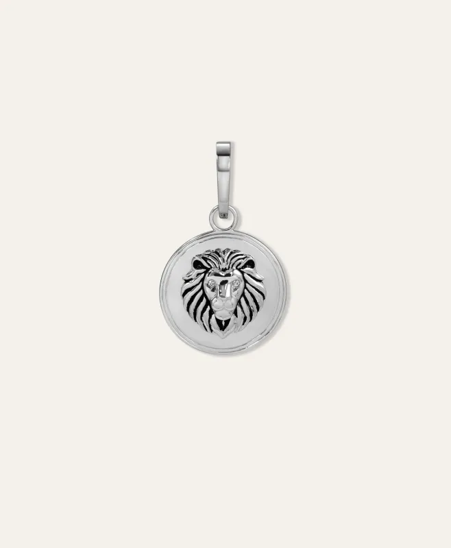 One of a Kind Mens Groovy XL Border Lion Head Hinged Charm made by Adina Reyter
