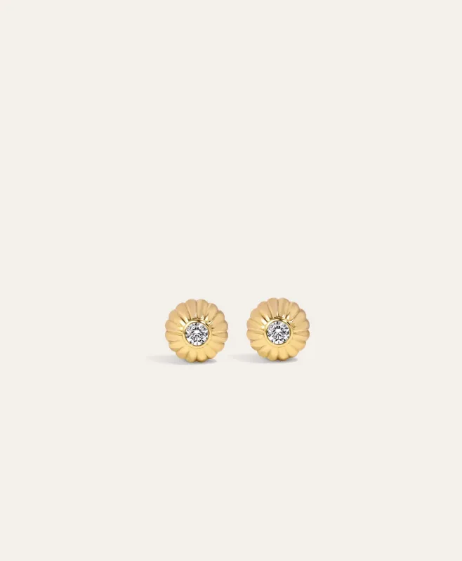 One Of A Kind Groovy Diamond Ball Diamond Stud Earring - Lab Grown made by Adina Reyter