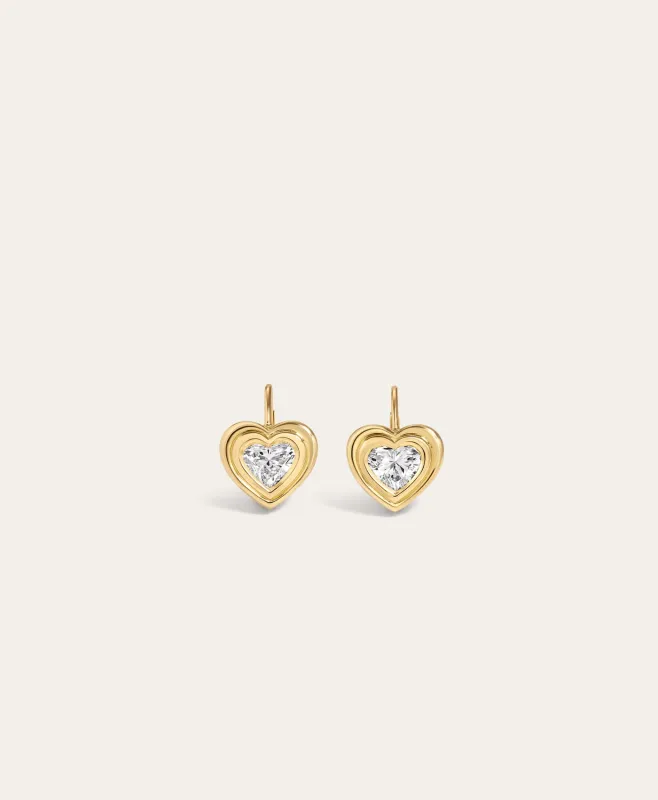 One of a Kind Groovy Heart Drop Earrings made by Adina Reyter