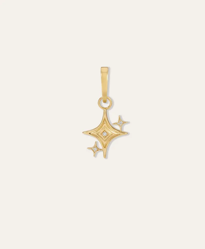 One of a Kind Groovy Diamond Twinkle Star Hinged Charm made by Adina Reyter
