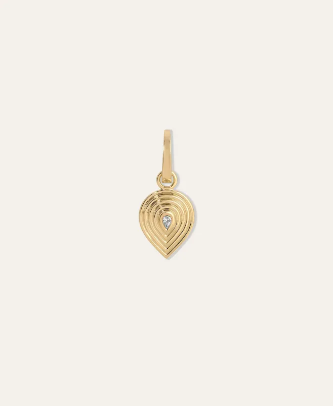 One of a Kind Groovy Geometric Diamond Teardrop Hinged Charm made by Adina Reyter