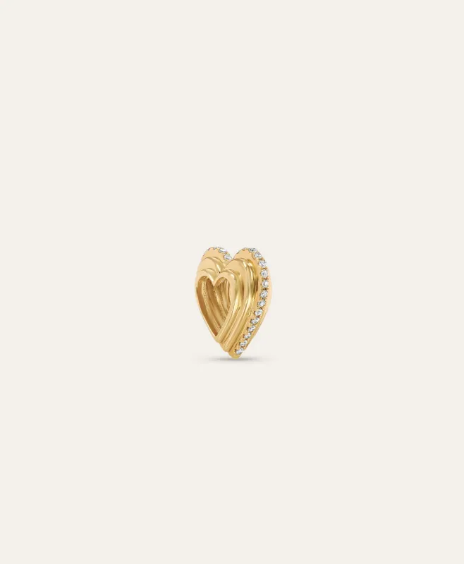 Pave Diamond Groovy Diamond Heart Big Bead made by Adina Reyter