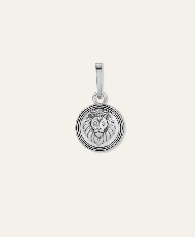 One of a Kind Mens Groovy Border Lion Head Hinged Charm made by Adina Reyter