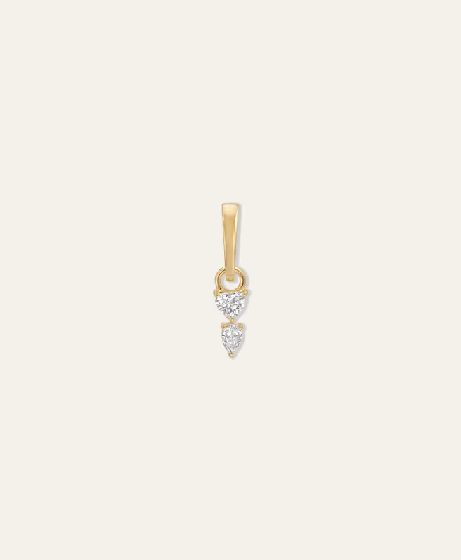 One of a Kind Diamond Heart Drop Hinged Charm made by Adina Reyter