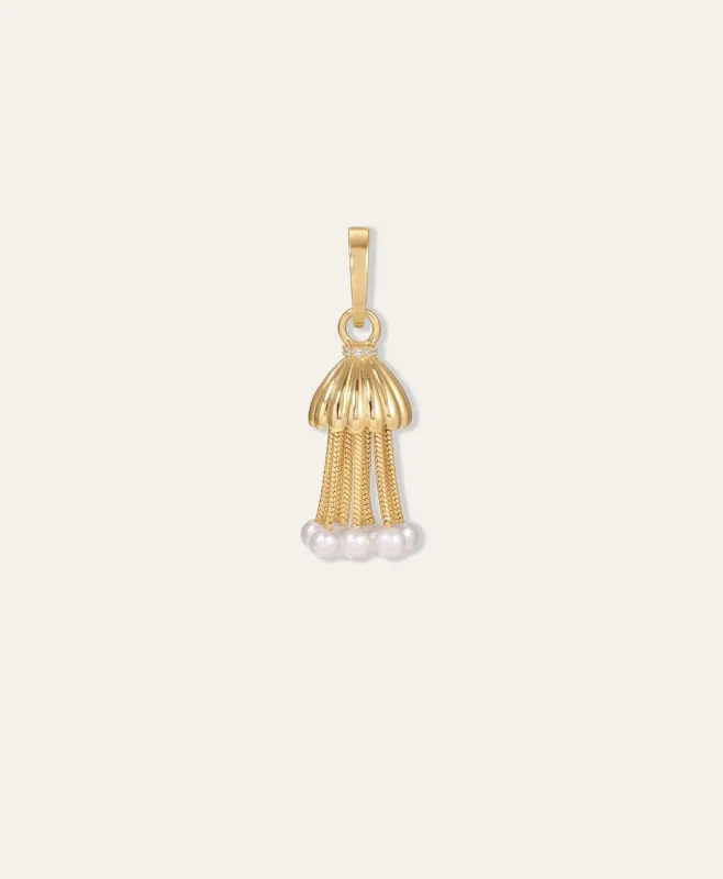 One of a Kind Groovy Pearl Tassel Hinged Charm made by Adina Reyter