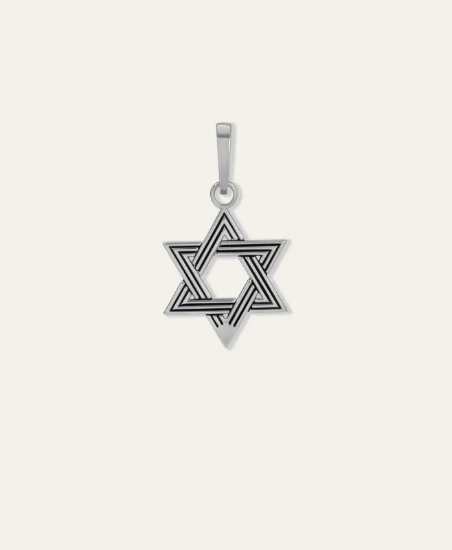 One of a Kind Mens Groovy Star of David Hinged Charm made by Adina Reyter
