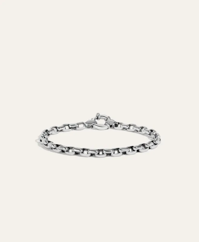 One Of A Kind Elongated Chunky Rolo Chain Bracelet made by Adina Reyter