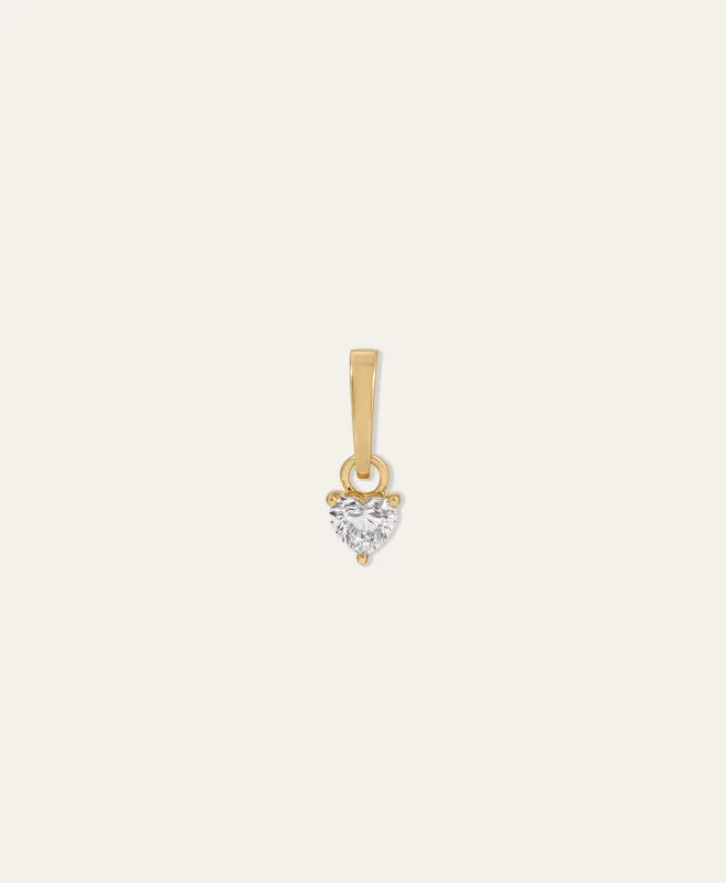 One of a Kind Solitaire Diamond Heart Hinged Charm made by Adina Reyter